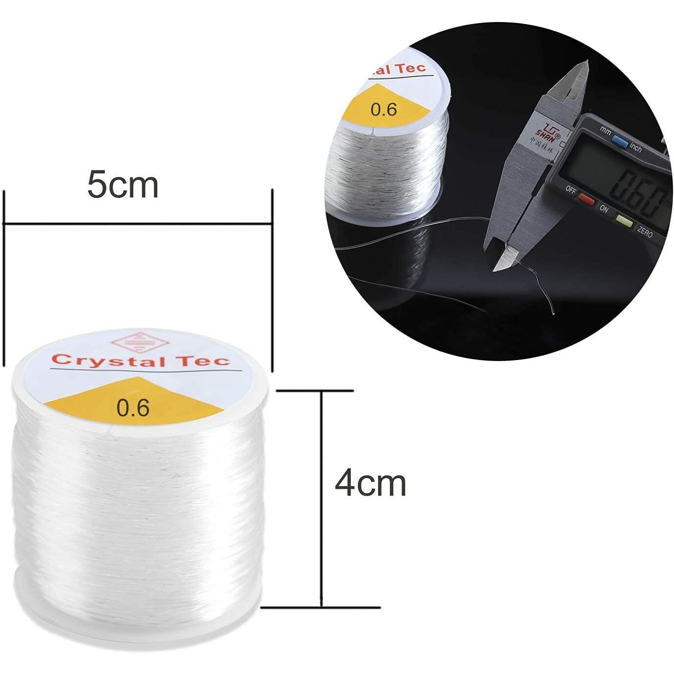 Diy Crafts 0.024In/ 0.6Mm, 2 Pcs Pack, Crystal Elastic Cord For Jewelry Making, Durable Beaded Elastic Bracelet String Cord, Transparent Elastic Rope (0.024In/ 0.6Mm, 2 Pcs Pack)