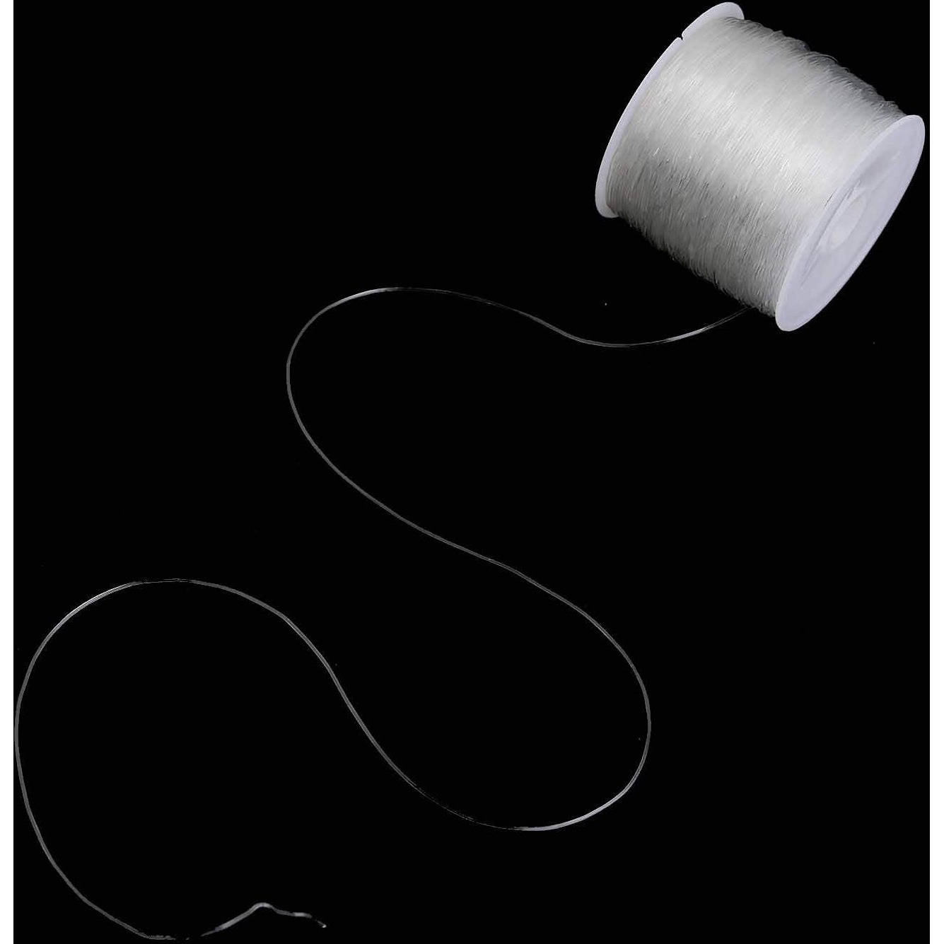 Diy Crafts 0.024In/ 0.6Mm, 2 Pcs Pack, Crystal Elastic Cord For Jewelry Making, Durable Beaded Elastic Bracelet String Cord, Transparent Elastic Rope (0.024In/ 0.6Mm, 2 Pcs Pack)