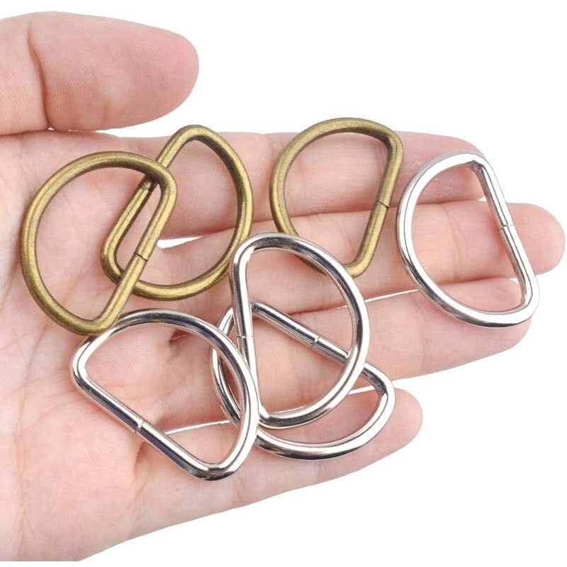 Diy Crafts 20 Pcs, Chrome Gold, Metal D Ring Semi-Circular D Ring For Hardware Bags Ring For Diy Accessories Jewellry, Bags, Wallets And Lug (20 Pcs, Chrome Gold)