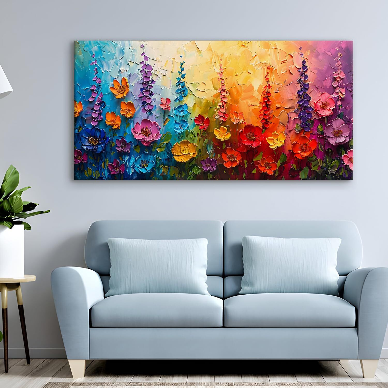 Printelligent Unframed Rolled Art Print. Abstract Flower Canvas Wall Painting For Home Dcor And Office Walls. Unframed Floral Canvas Painting For Wall Decor. (B)