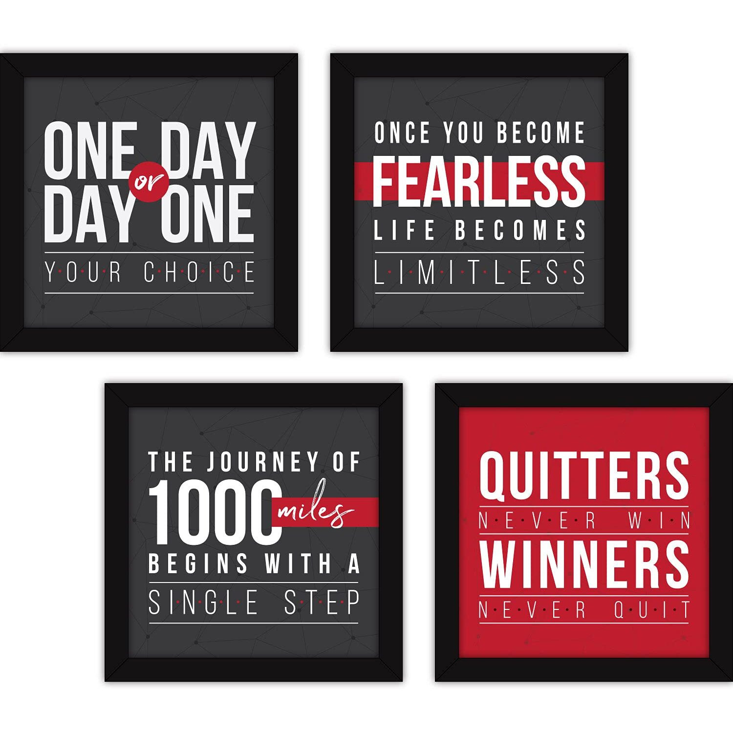 Fatmug Synthetic Quote Small Square Wall Painting Frames With Glass, (Multicolour, 9X9 Inch)