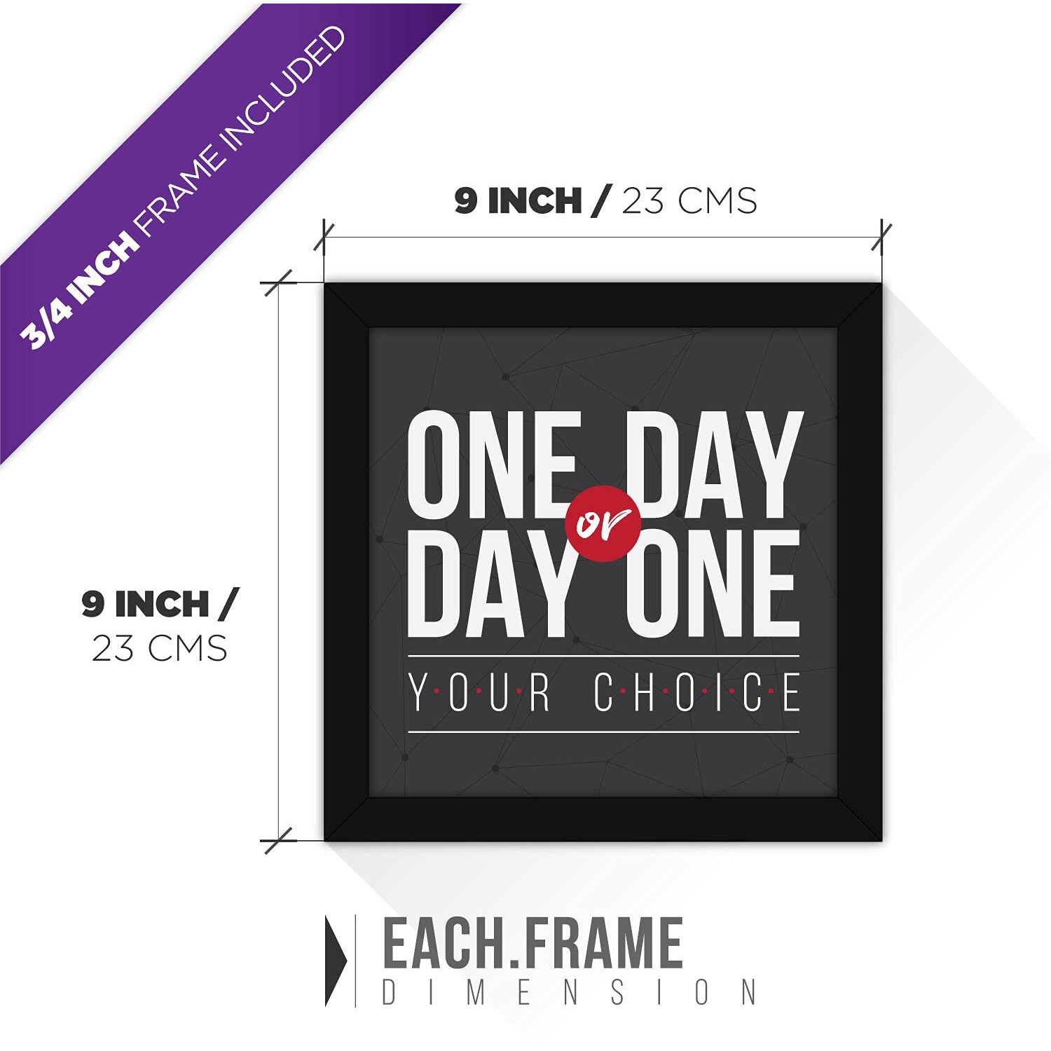 Fatmug Synthetic Quote Small Square Wall Painting Frames With Glass, (Multicolour, 9X9 Inch)