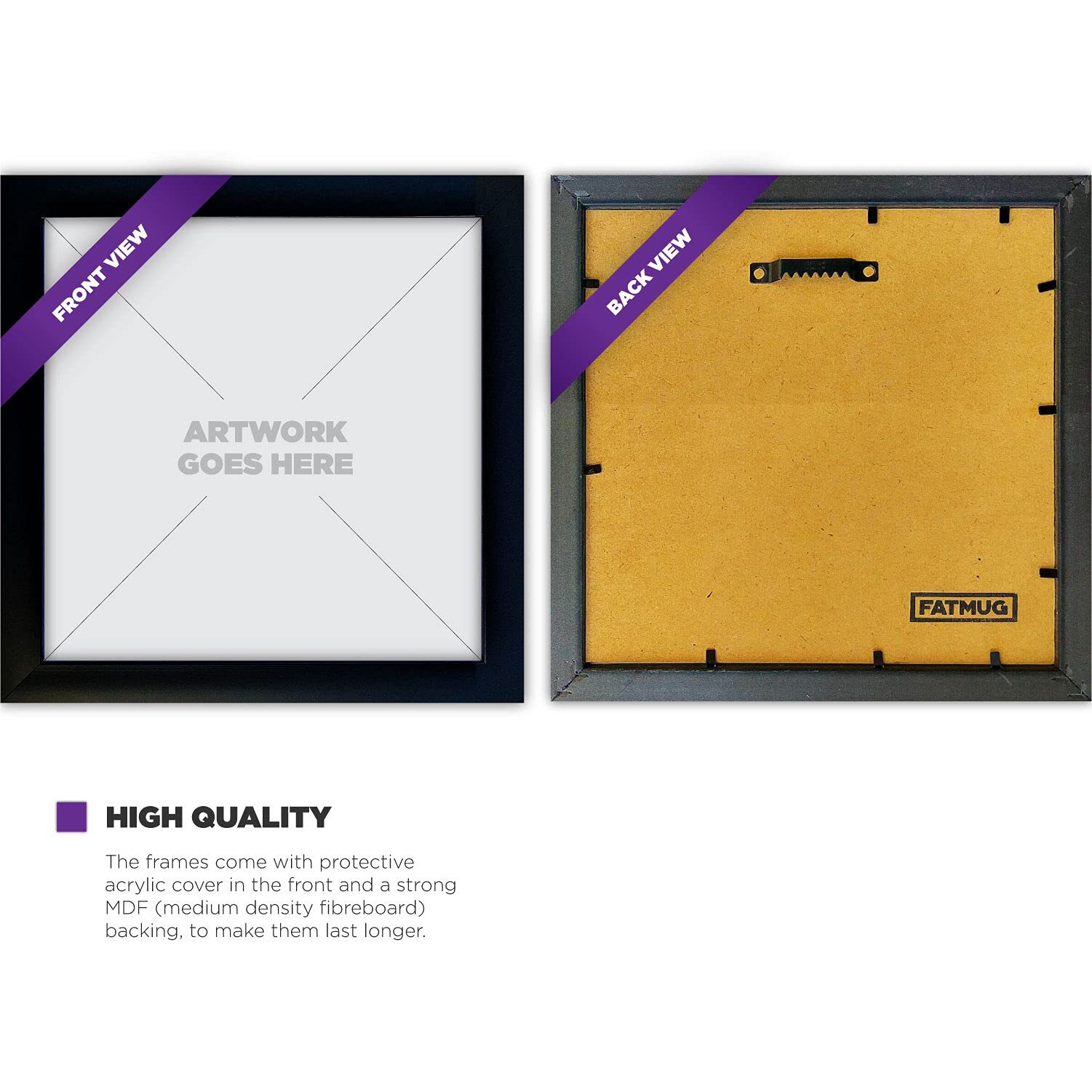 Fatmug Synthetic Quote Small Square Wall Painting Frames With Glass, (Multicolour, 9X9 Inch)