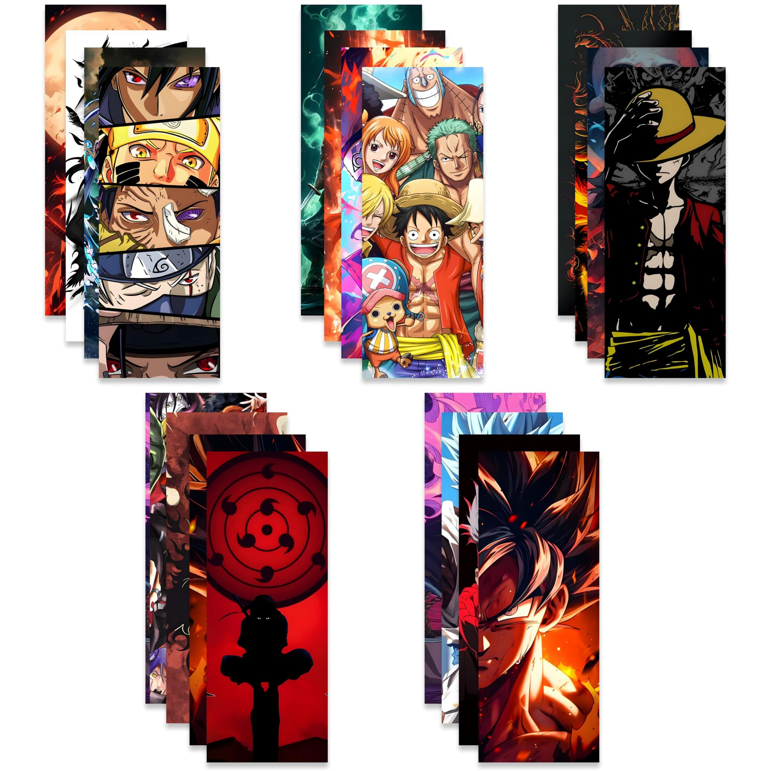 Anime Printed Posters, Various Anime Characters, Size 12X4.5 Inch (Multicolor)