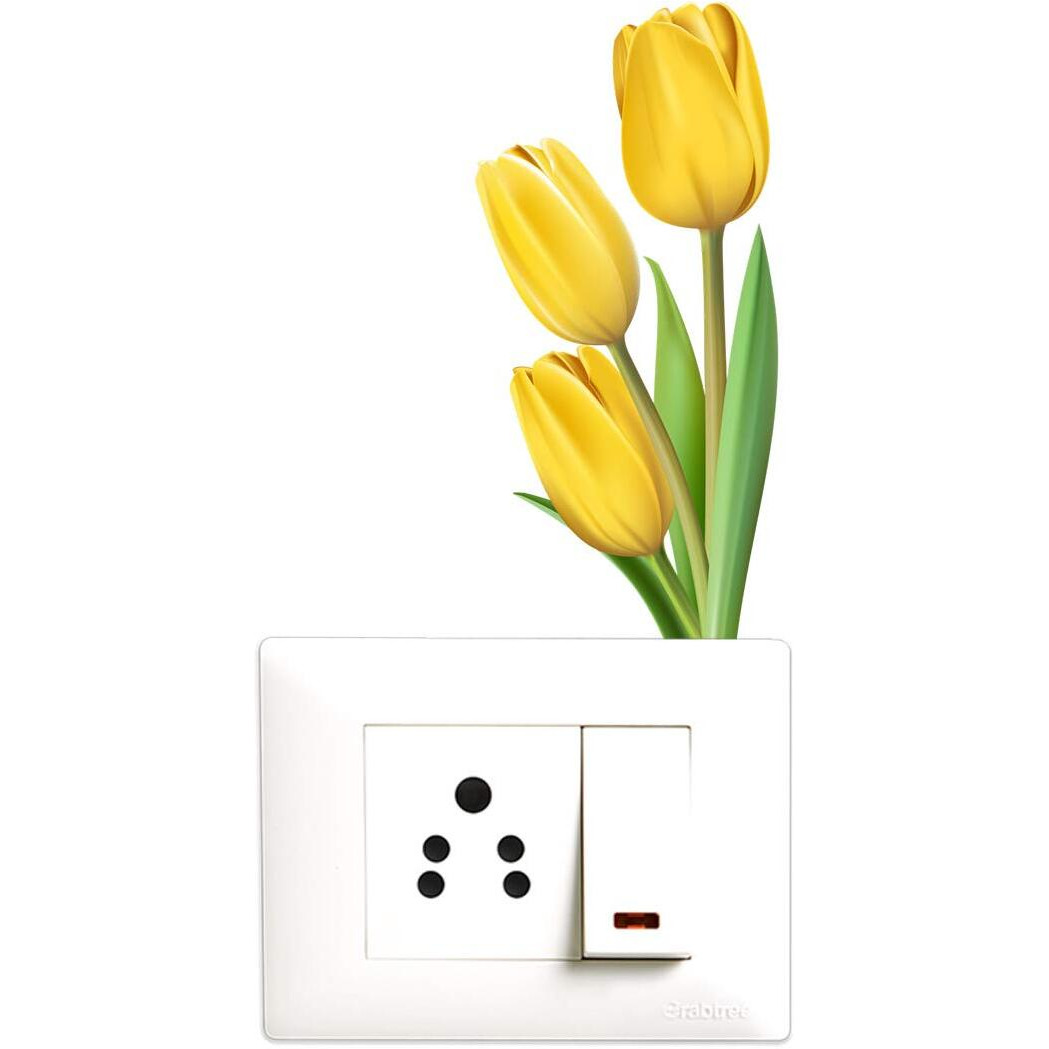 Decopix Pvc Vinyl Flower - Decorative Wall Sticker Combo Pack (Sm4002, Multicolour)-Set Of 5