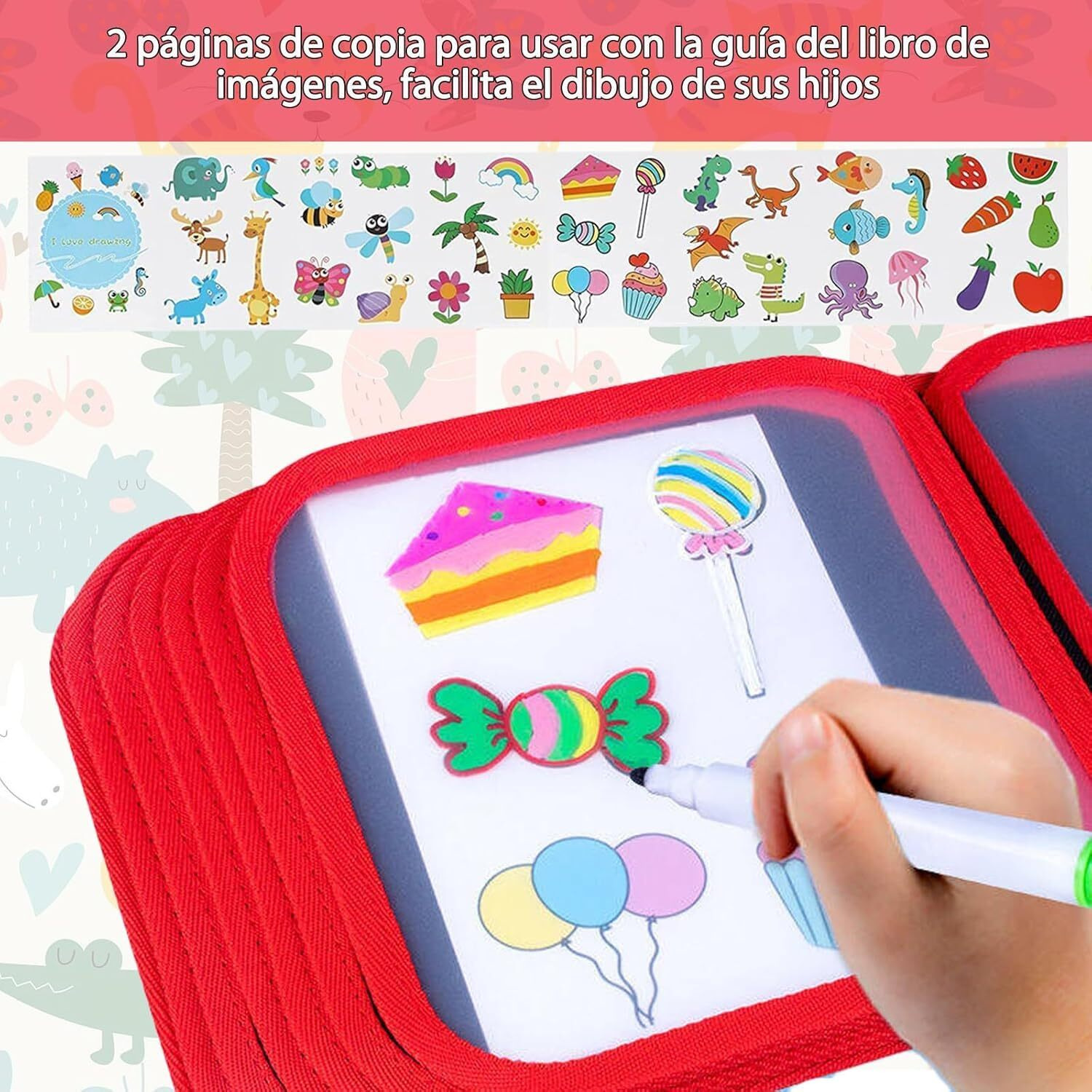 Shaktism Diy Reusable Graffiti Blackboard Drawing Book, 14 Pages, 12 Coloured Chalk Markers, 2 Cleansing Wipes - Blackboard Drawing Book Coloring Doodle Slate Randon Design And Colour