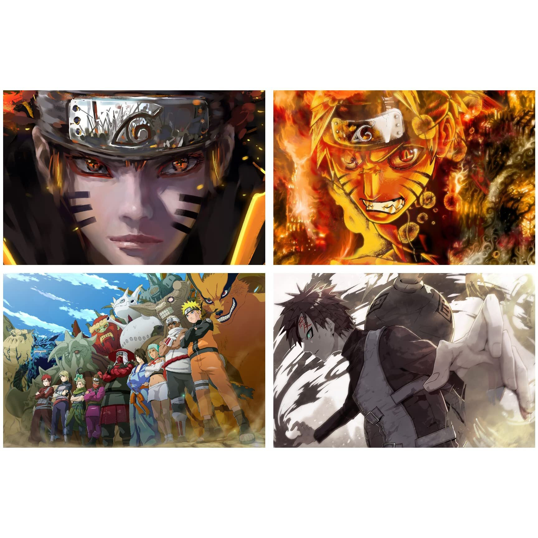 Printnet Pack Of 16 Naruto Poster | Naruto Photo Set | Anime Poster | Hd Photos Unframed, Multicolour (12 X 18 Inches) (Size - A3+)