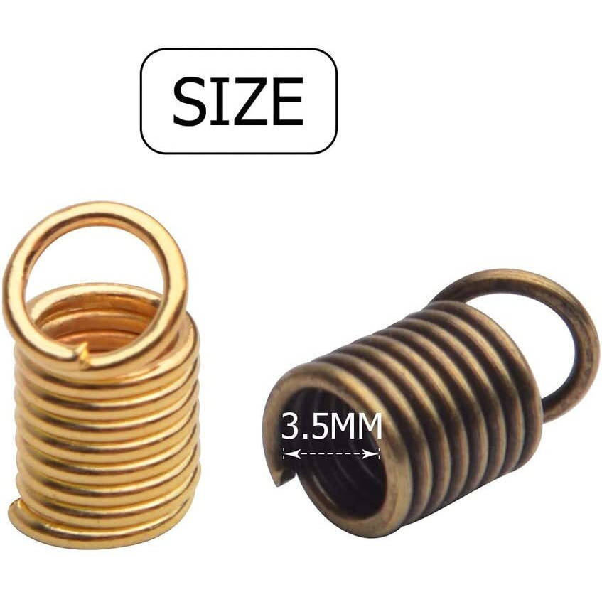 Diy Crafts 50 Pcs, Antique Bronze, Cord Ends Caps, As Choice X Coil Cord Ends Metal Alloy Leather Cord Ends Caps For Diy Handmade Ornaments Jewelry Making (50 Pcs, Antique Bronze)