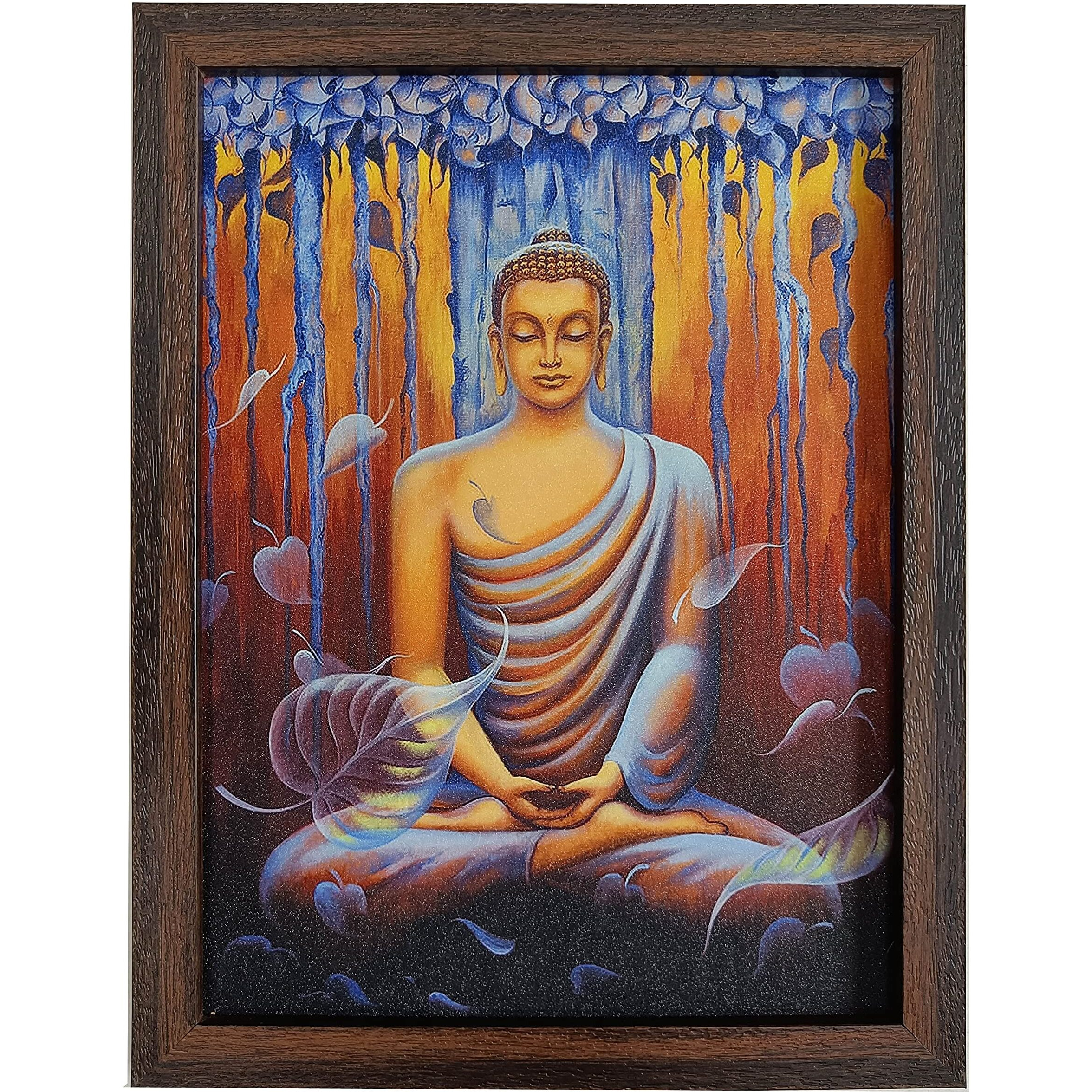 Elegance Budha Wall Art Painting Frames For Living Room Bedroom And For Home Decor Painting Size- 10.25 Width X 13.25 Height Inch
