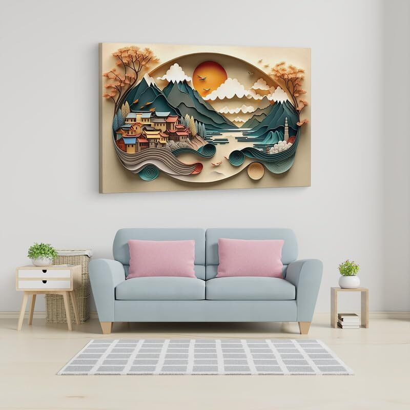 Truecanvas 16 X 24 Inch, Pine Wood Framed Canvas Paintings For Home Decor, Ready To Wall Hanging, Premium Painting For | Bedroom, Living Room, Office Wall Decoration | Wall Art Painting, Ct3469