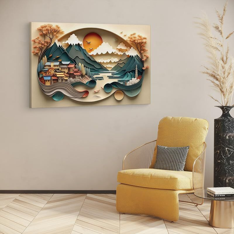 Truecanvas 16 X 24 Inch, Pine Wood Framed Canvas Paintings For Home Decor, Ready To Wall Hanging, Premium Painting For | Bedroom, Living Room, Office Wall Decoration | Wall Art Painting, Ct3469
