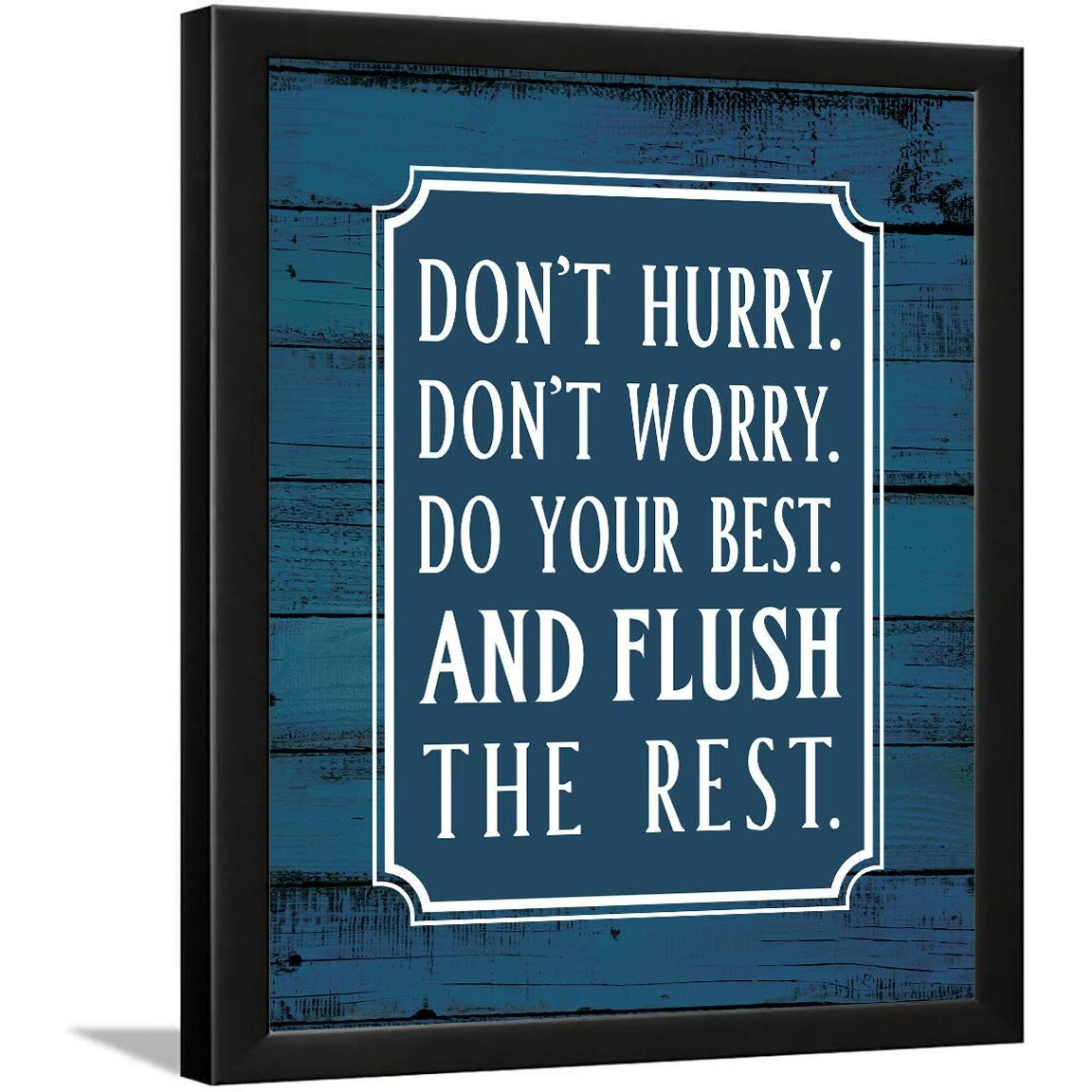 Chaka Chaundh - Bathroom Poster - Bathroom Posters With Frame - Bathroom Quotes Framed Posters - Washroom Quotes Frames - Toilet Quotes Wall Hanging - (14 X 11 Inches) (Blue)