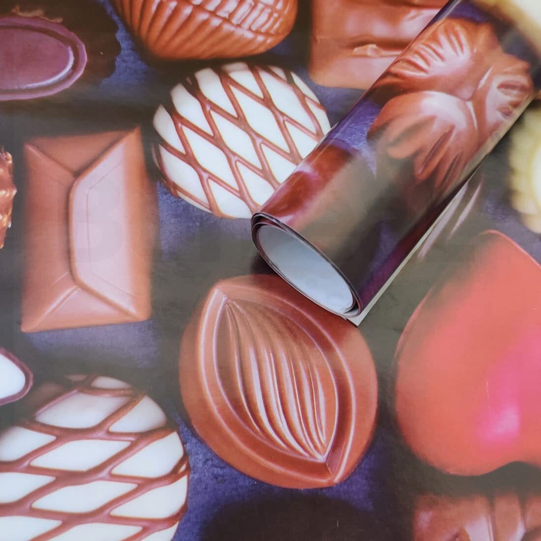 Bonzeal Brown Chocolate Printed Birthday Gift Wrapping Paper Pack Of 10 Sheet Roll