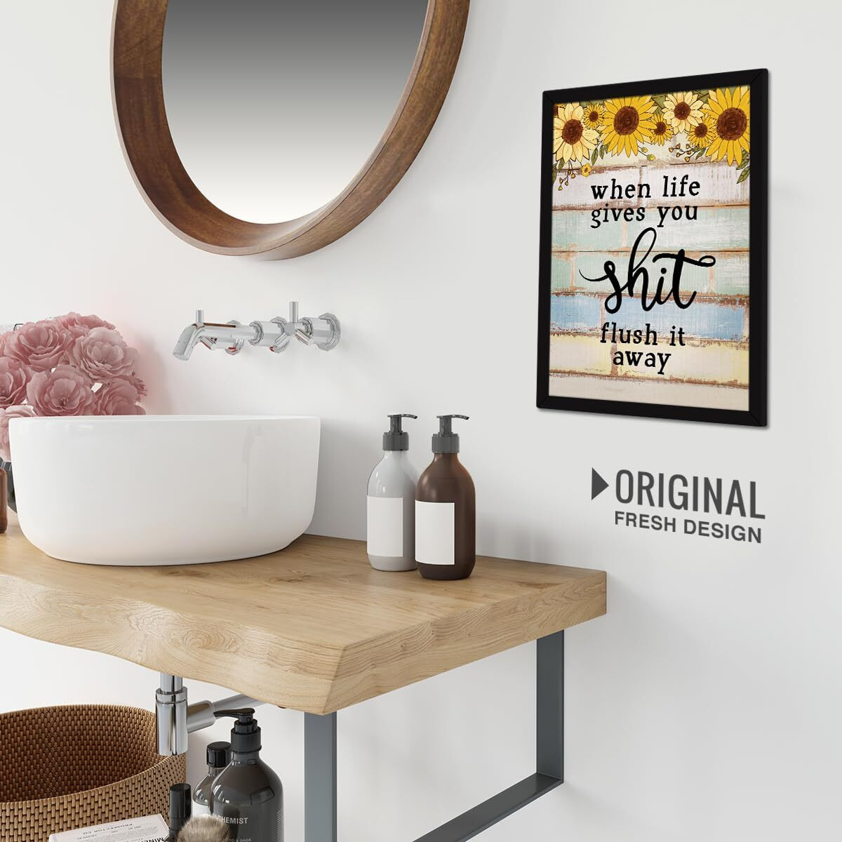 Chaka Chaundh - Bathroom Posters With Frame - Washroom Quotes Frames - Toilet Quotes Wall Hanging - Bathroom Etiquette Poster  Bathroom Rules Poster - (14 X 11 Inches)