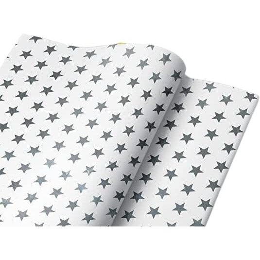 Sejascollections Gift Wrapping Paper,Gifts Wrap Sheets,Packing Paper Sheet For Packing,Diy Birthday,Christmas,Wedding Size 27 X 19 Inches(Pack Of 20,Star Silver)