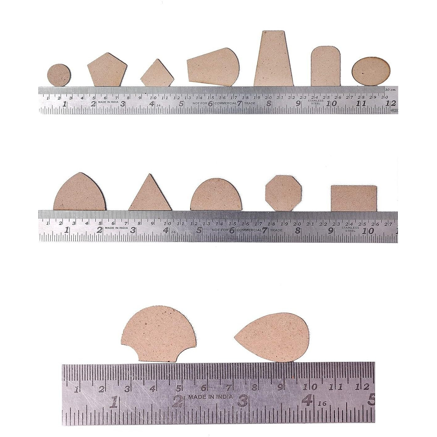 Nnj Group Unfinished Wooden Mdf Pieces Blank For Tenjore Art Fabric Jewellery Making Diy Arts Craft Project (100 Piece - Octagon Shape)