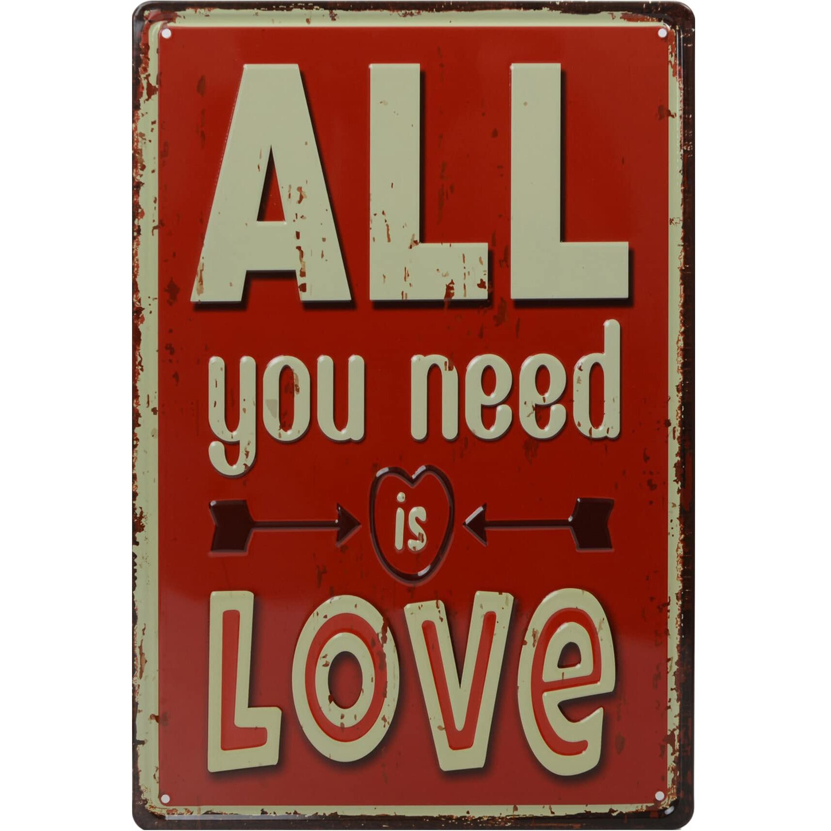 Store2508 Vintage Metal Tin Sign Poster  All You Need Is Love 30X20 Cm
