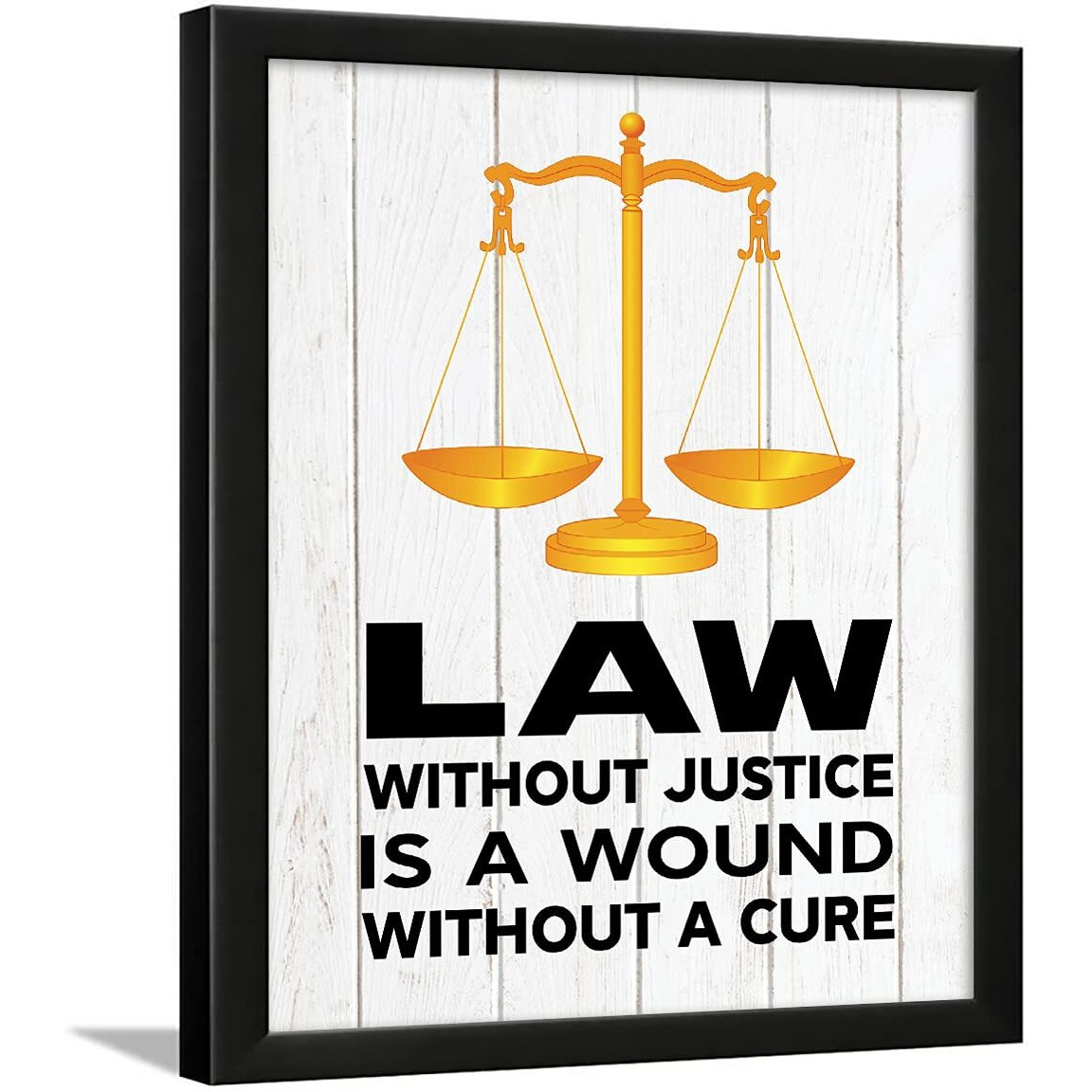 Chaka Chaundh - Lawyer Wall Poster - Law Quotes Frame - Advocate Office Decoration - Legal Quotes (14 X 11 Inches) (Law Without Justice - White)