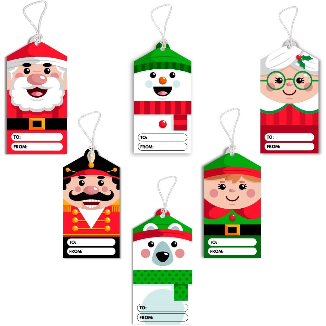 Festiko Christmas Gift Tags, Christmas Theme Gift Tags,X-Mas Gift Tags Hanging Label For Diy Christmas Gift Wrap And Label Package Pack Of 6 Pcs (Multicolour)