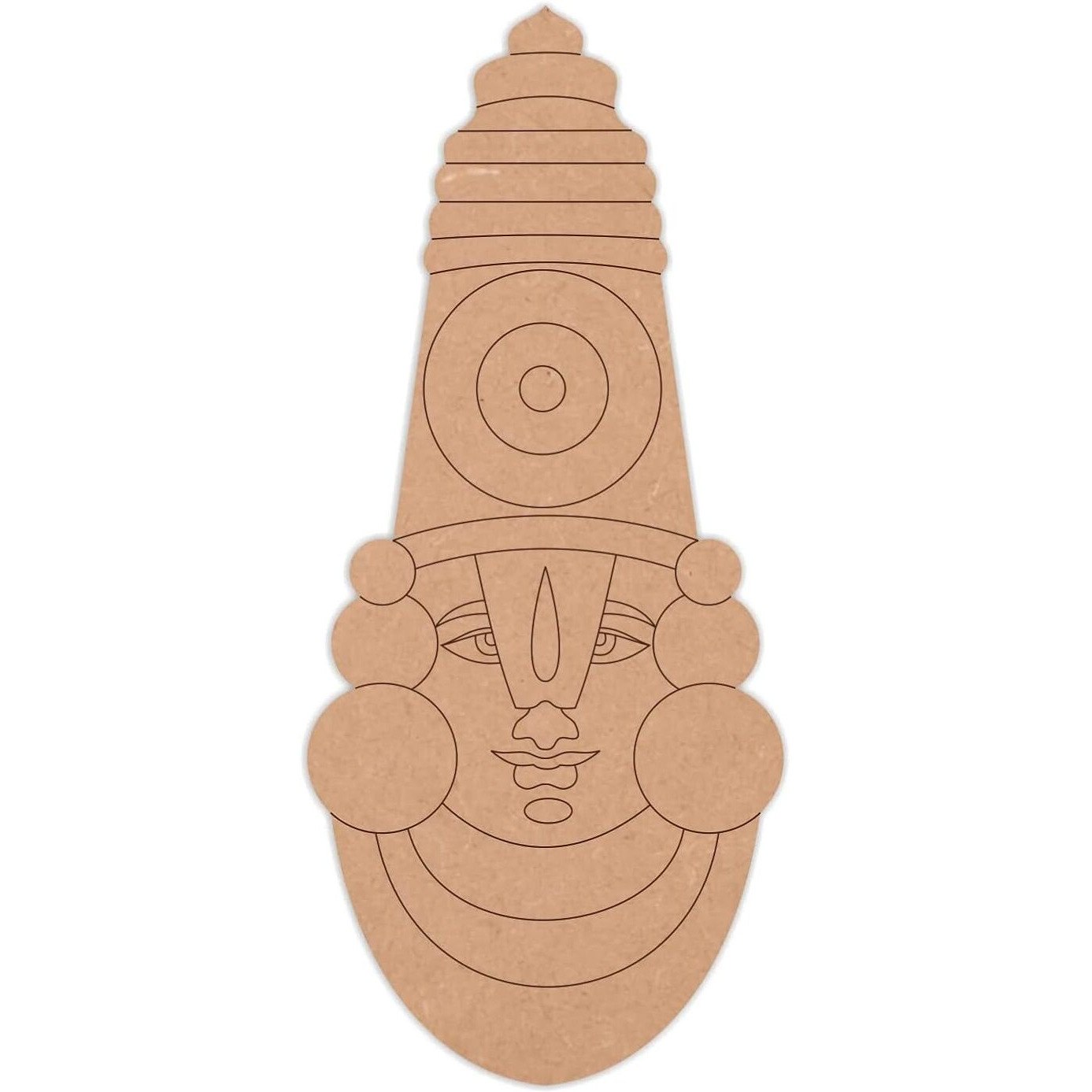 Sure Laser Cut Tirupathi Venketeswara Swami Pre Marked Wooden Mdf Shapes Cutout For Crafts Work Home, Room Decor Artistic Diy Work Art (12 Inch)