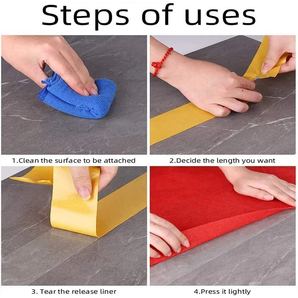 Cozycrest Double-Sided Carpet Tape Non Slip Waterproof Removable Mesh Grid Suitable For Hardwood Floors, Mats,Wall Fiber Mesh Double Sided Tape (1 Inches X 10 Metar)