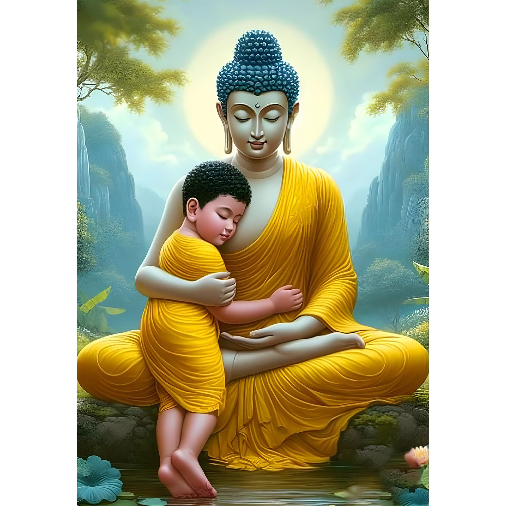 Buddha Posters For Wall Large Size | Lord Buddha Sticker Wall | Yoga Buddha Cool Sticker | Buddha Motivational Posters For Living Room, Kids Room, Bedroom, Home, Office Decoration