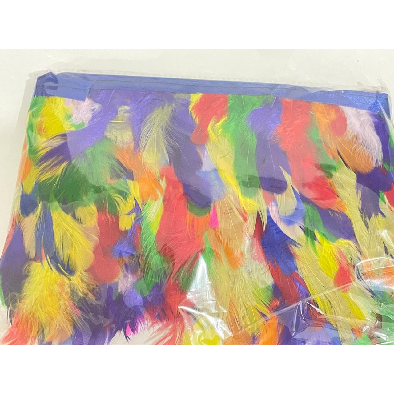Omx Natural Dyed Feathers Lace (2-4 Inch) (9 Mtr, Multi Colour), Colour Of Feather May Vary As This Is Multi Colour Lace