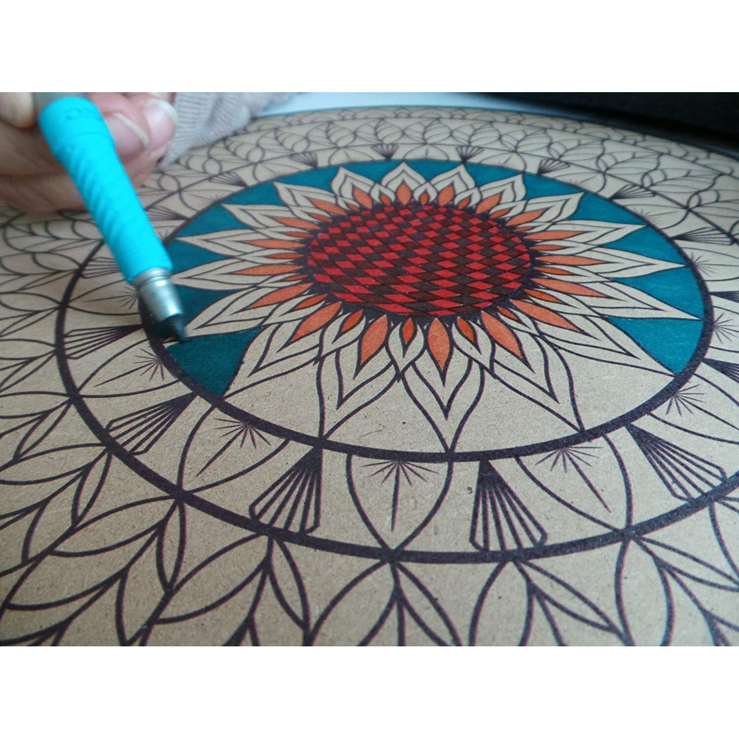 Sure Laser Cut Pre-Marked Mdf Base Circle New Design Art Cutout For Crafts Work Home, Room Decor Laser Cut Artistic Diy Work Art And Craft (10 Inch)
