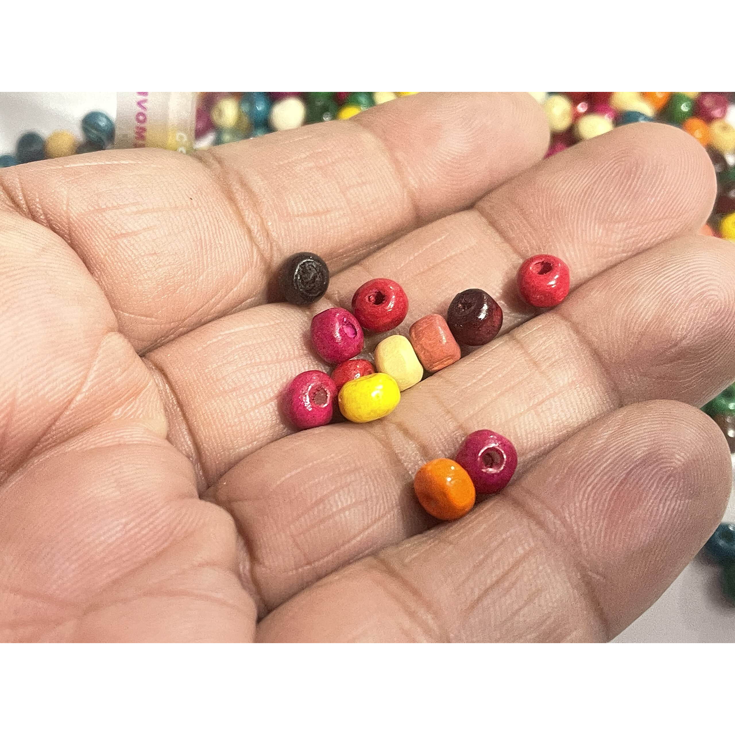 Omx Multi Colour Round Wooden Beads Bunch (2500 Pc, 200 Gram) 6 Mm For Jewellery Making, Beading & Art Craft Work