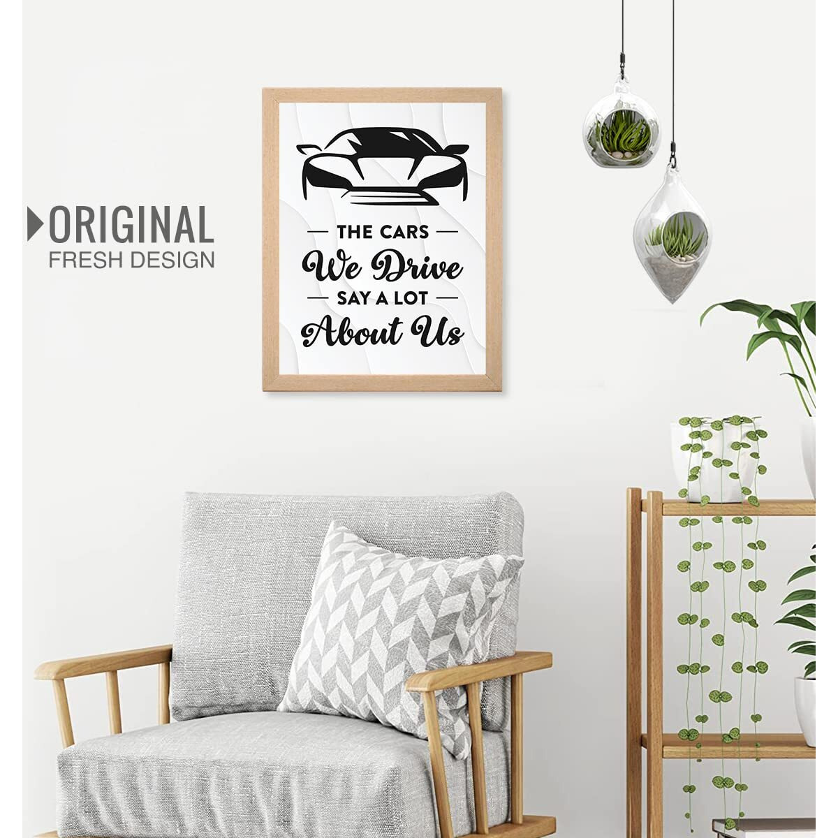 Chaka Chaundh - Car Quotes Wall Frame - Car Wall Framed Poster Art Dcor - Car Quotes Wall Poster With Frame  (11 X 14 Inches)