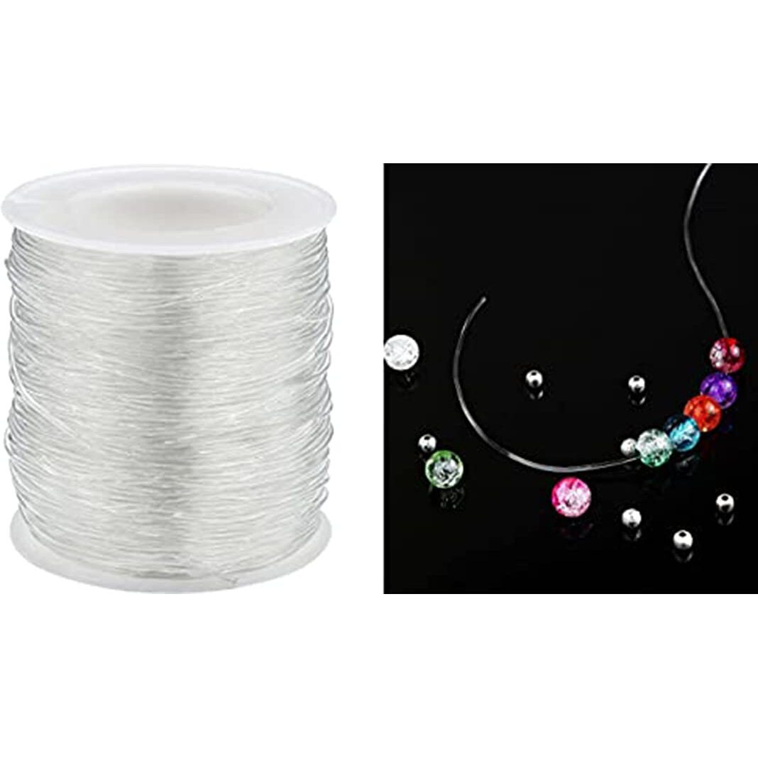 Diy Crafts 1 Roll, Non Stretchy, 1 Roll, Non Stretchy, Invisible Nylon Thread Monofilament Fishing Line Bead String Cord For Gemstone Jewelry Making Bracelet Hanging Decoratio(1 Roll, Non Stretchy)
