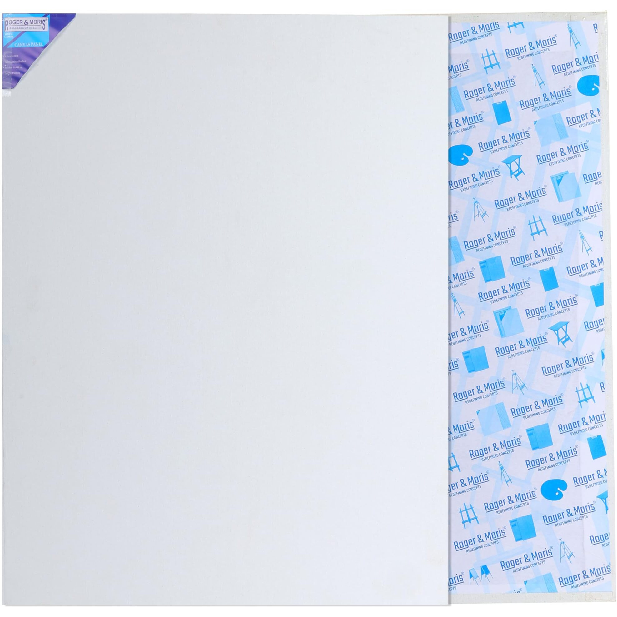 Roger & Moris Artist Canvas Panel - Cotton Medium Grain, Mdf Board, Painting Acrylic, Oily, Watercolors, Drawing For Students And Artists (Size  12 X 18 Inch, Set Of 3)