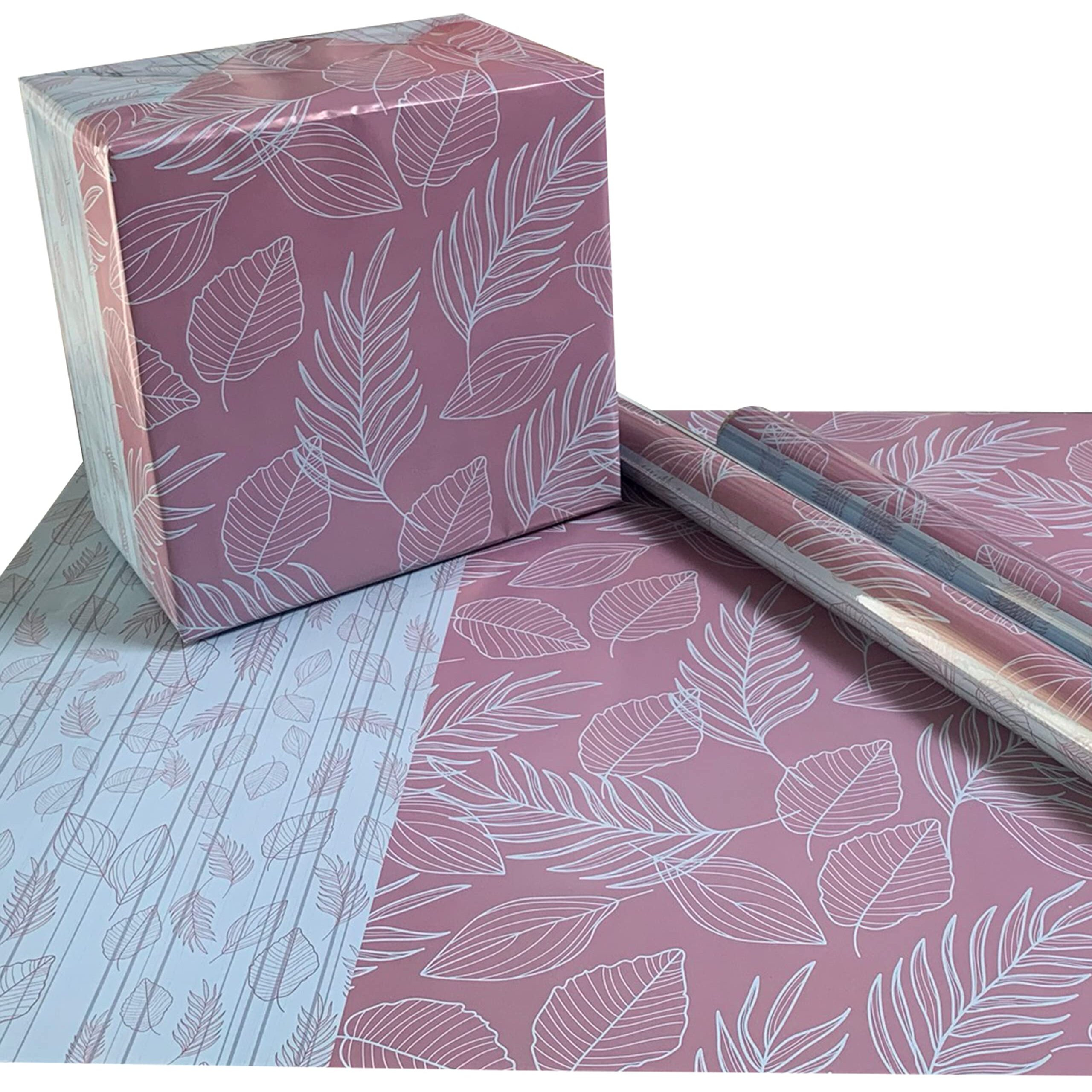Evince - Thoughtful Presentations 10 Leaf Pattern Wrapping Paper, 28" X 20", Thick Bright Soft Color |