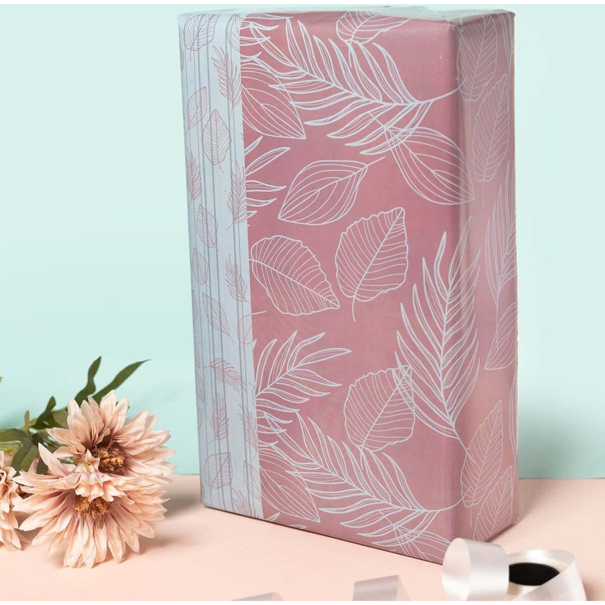 Evince - Thoughtful Presentations 10 Leaf Pattern Wrapping Paper, 28" X 20", Thick Bright Soft Color |