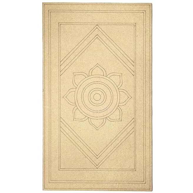 Sure Laser Cut Lippan Wall Panel Base With Mandala Jali Mdf Cutout For Diy Art And Craft | Wall Hanging Decorations, Festival Gift, Wedding (14X8 Inch)