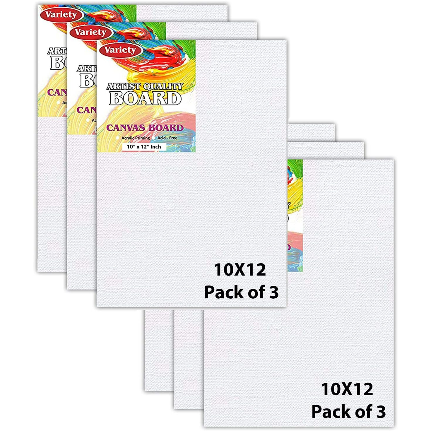 Variety Canvas 6 Piece 10 X 12 Inch Size, A4 Canvas Boards For Painting, Artist Canvas Panels