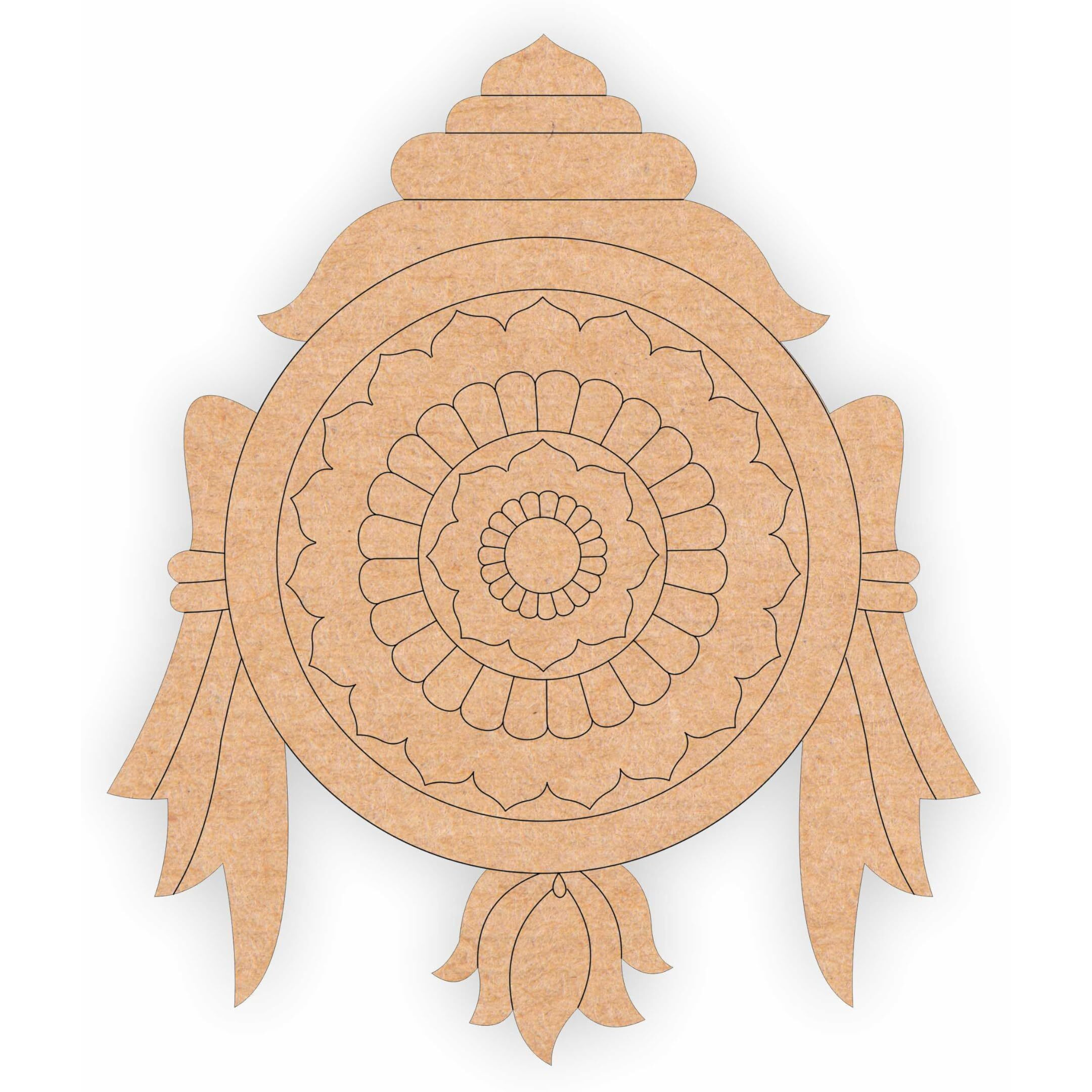 Sure Laser Cut God Tirupati Balaji Pre Marked Wooden Mdf Shapes Cutout For Crafts Work Home, Room Decor Artistic Diy Work Art (12 Inch)