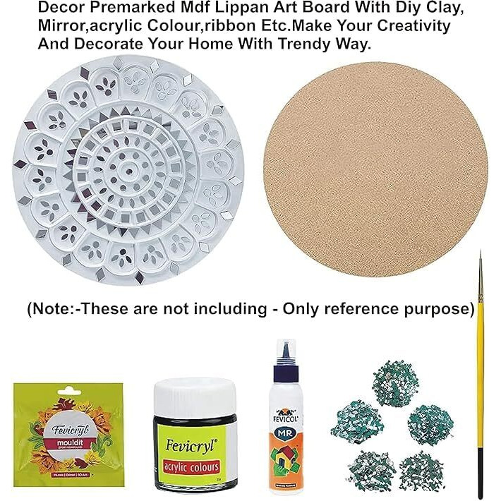 Sure Laser Cut Mdf Wood Round Design With New Pattern Design's Inside For Diwali Rangooli With Shape Drawing Diy Round Cutout For Arts And Crafts Purpose,Home Decor,Lippan Art Decoration. (12 Inch)