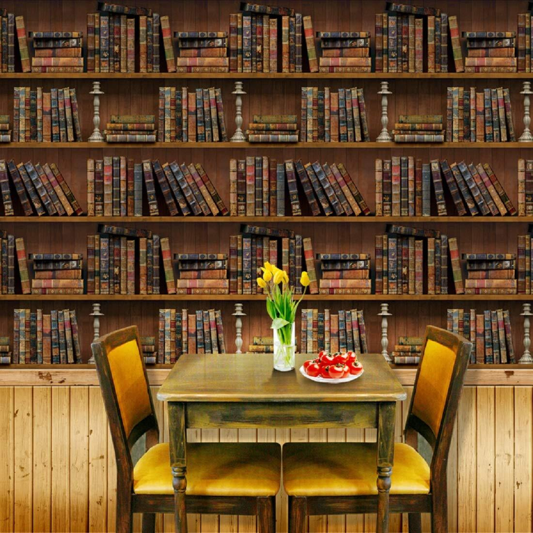 Jaamso Royals Vintage Bookshelf Self-Adhesive Water Proof Wall Paper Sticker For Home Decor And Wall Decor (200Cm X 45Cm), Multi, Standard (1023_200 Cm)