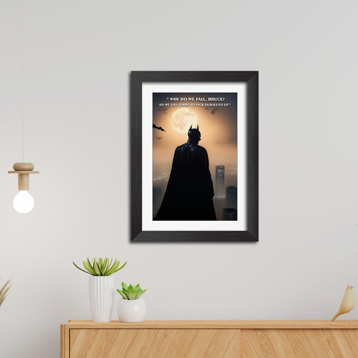 Tenorarts Batman Poster Frame Quote Comics Laminated Photo Framed Painting With Matt Finish Black Frame (9Inches X 12Inches)