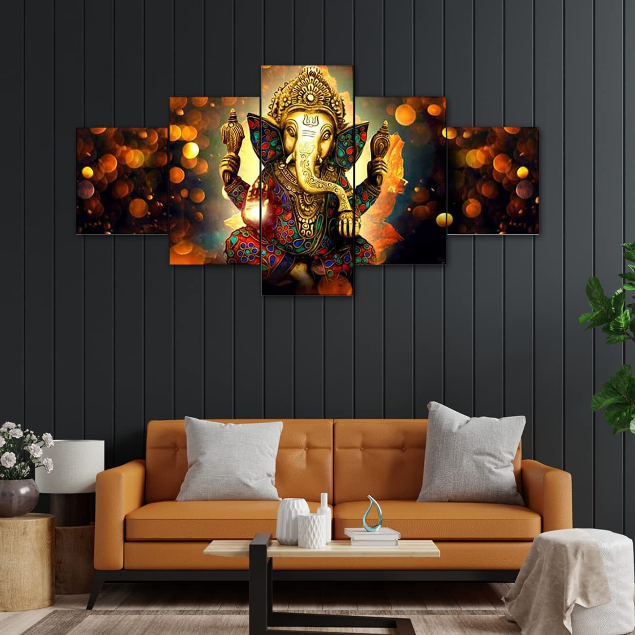 Perpetual Wall Painting For Living Room - Set Of Five, 3D Scenery Wall Painting For Bedroom Large Size With Frames For Wall Decor And Home Decoration, Hotel, Office (75 Cm X 43 Cm) G2I