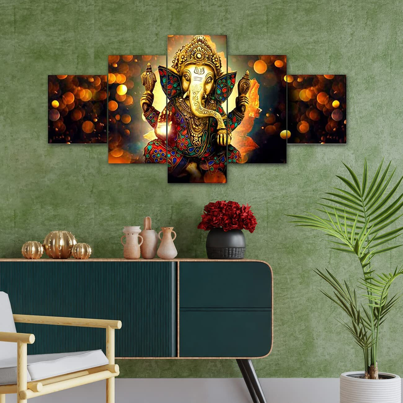 Perpetual Wall Painting For Living Room - Set Of Five, 3D Scenery Wall Painting For Bedroom Large Size With Frames For Wall Decor And Home Decoration, Hotel, Office (75 Cm X 43 Cm) G2I