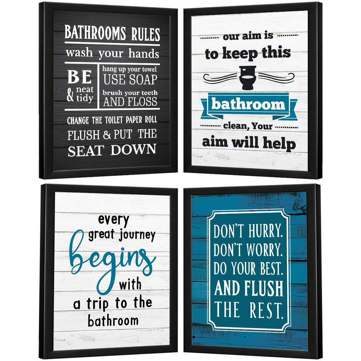 Chaka Chaundh - Bathroom Poster - Bathroom Posters With Frame - Bathroom Quotes Framed Posters - Washroom Quotes Frames - Toilet Quotes Wall Hanging - (14 X 11 Inches) (Multicolor - Wood Pattern)