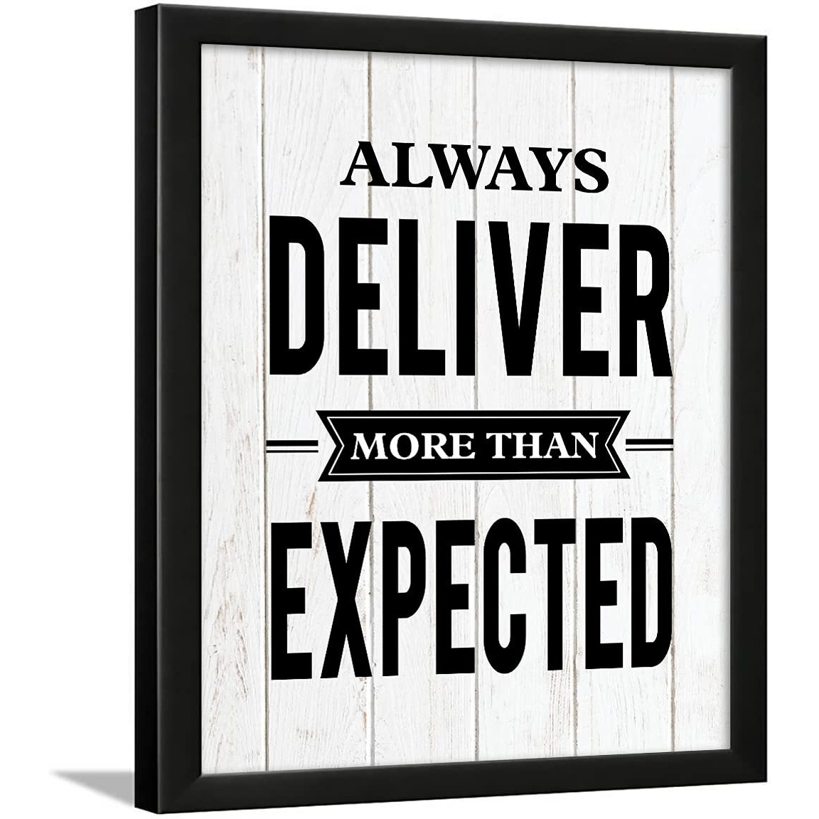 Chaka Chaundh - Office Quotes Frames - Motivational Quotes Wall Frames For Office - Work, Performance & Business Quotes Wall Frame - Office Quotes Wall Poster - (13.6 X 10.6 Inches) (Always Deliver More Than - White - 1)