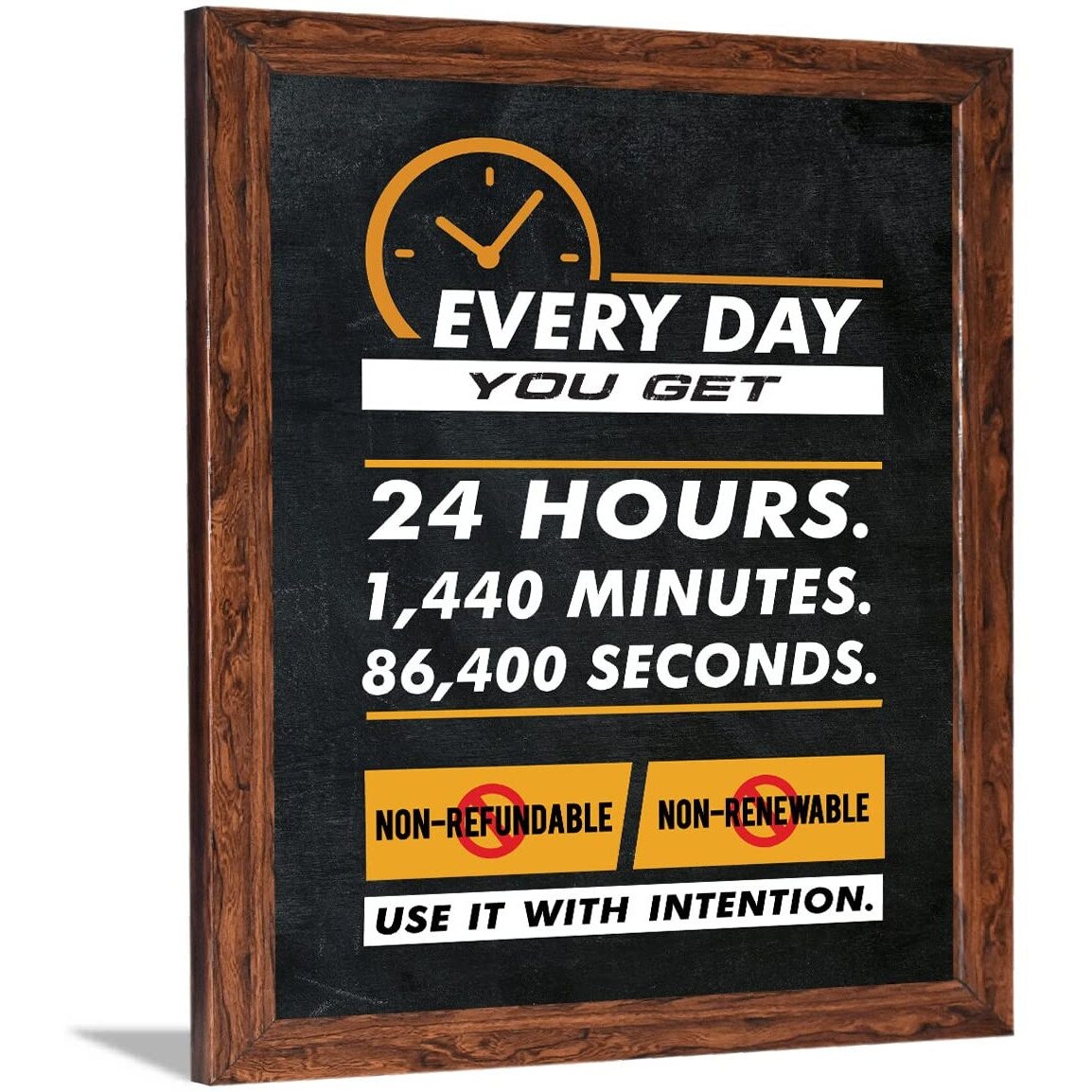Chaka Chaundh - Motivational Quotes Frames - Framed Posters - Quotes Frames For Office, Student, Entrepreneur - Time Quotes Wall Frames - Posters With Frame (Time Is Limited - Black Vintage)