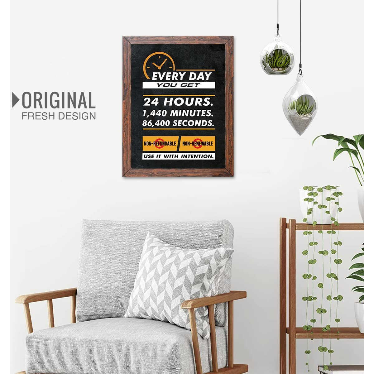 Chaka Chaundh - Motivational Quotes Frames - Framed Posters - Quotes Frames For Office, Student, Entrepreneur - Time Quotes Wall Frames - Posters With Frame (Time Is Limited - Black Vintage)