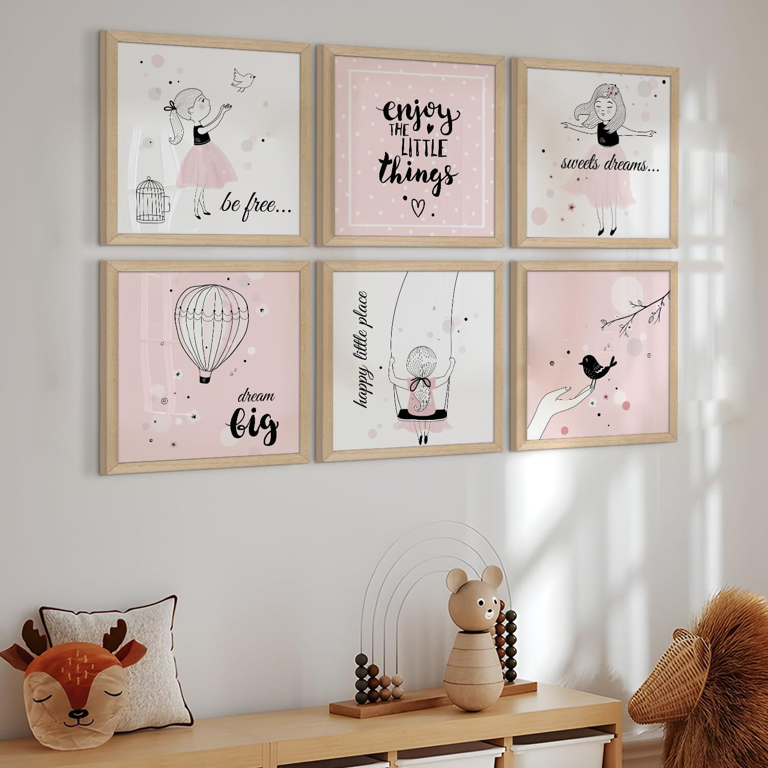 Printelligent Kids Room Decoration Framed Posters  Nursery Wall Art - Inspirational Quotes Paintings For Girls And Boys Classroom Bedroom - Gift Items For Kids. Set Of 6 (10 X 10 Inch) (E)