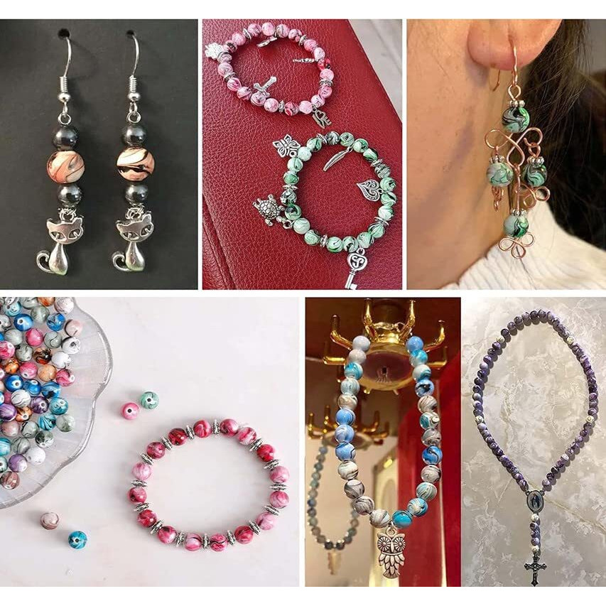 Diy Crafts 1 Set, Mix, 1 Set Contain 50X Jump Ring 10X Earring Hook 5X Tibetan Charms 5X Multi Charm 10X Space Acrylic Bead 1X Crystal String 25X Bead Bracelet Necklace Jewelr (1 Set, Mix)