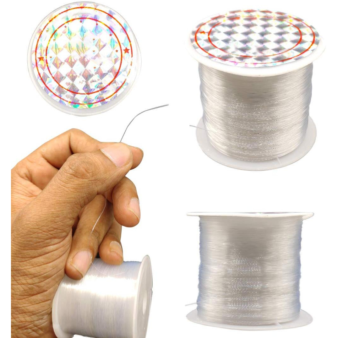 Diy Crafts Pack Of 1 Pc, Transparent Color, 1 Pc, Non Stretchy Jewellery Making Invisible Thread For Necklaces Nylon Wire Jewellery-Making Thre (Pack Of 1 Pc, Transparent Color)
