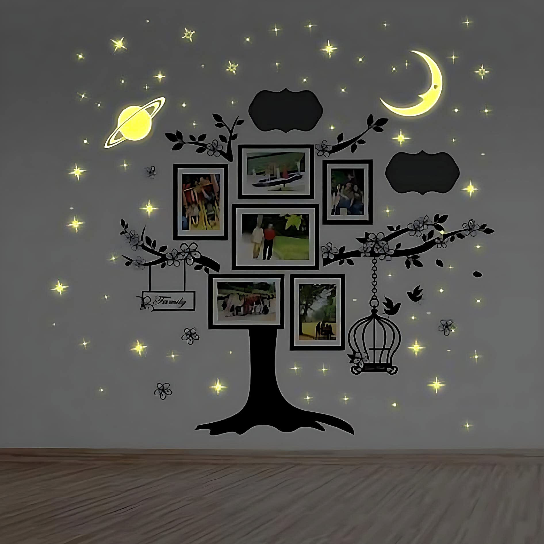 Jaamso Royals New And Stylist 'Radium Galaxy Of Stars' Glow In Dark Wall Sticker (Pvc Vinyl, 21 Cm X 29.7 Cm, Night Glow Stickers)
